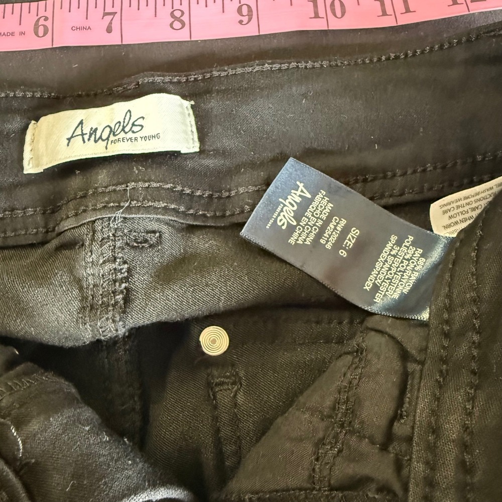 Angels Forever‎ Young Black Skinny Pants High Rise Double Button Size 6 - Picture 7 of 13